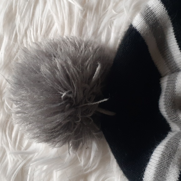Juicy Couture Black Striped Pom Pom Beanie - Picture 4 of 6
